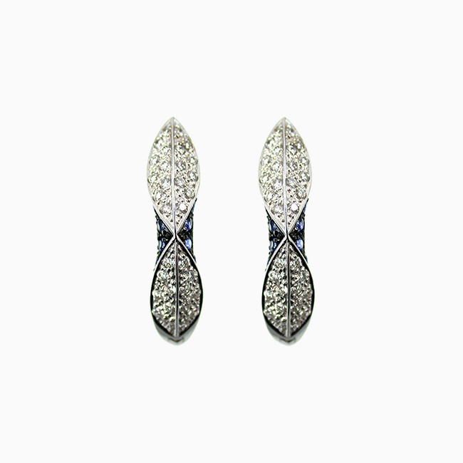 18K White Gold Diamond and Sapphire Earrings by Stephen Webster